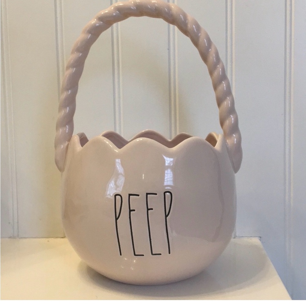 Rae Dunn Ceramic Basket with Handle